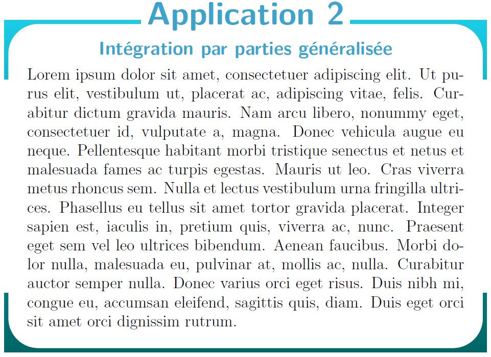 Un environnement \(\LaTeX\) pour un joli cadre