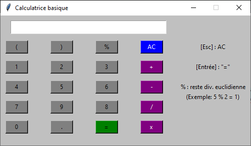 Python, tkinter et calculatrice