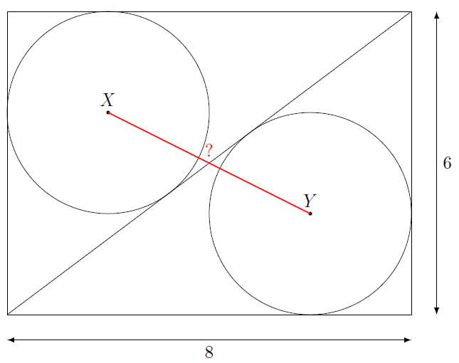 distance centres cercles