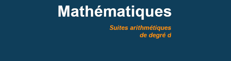 suites arithmétiques de degré d