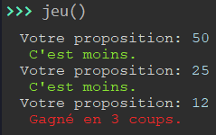 jeu plus ou moins python