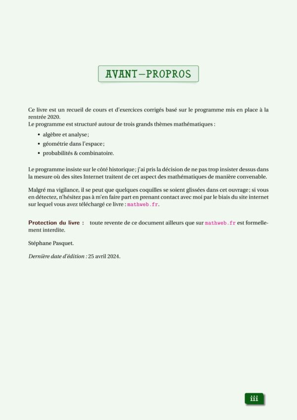 Livre de cours et d'exercices corrigés (Terminale spécialité) – Image 3