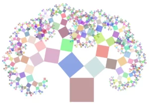 arbre fractal de Pythagore en couleurs